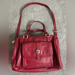 Tory Burch Satchel Bag burgundy/red Italian Leather